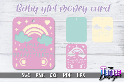 Baby Girl Money Card SVG | Baby Girl Money Holder | Happy Birthday Design SVG The T Store Design 