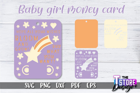 Baby Girl Money Card SVG | Baby Girl Money Holder | Happy Birthday Design SVG The T Store Design 