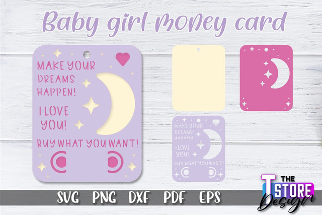 Baby Girl Money Card SVG | Baby Girl Money Holder | Happy Birthday Design SVG The T Store Design 