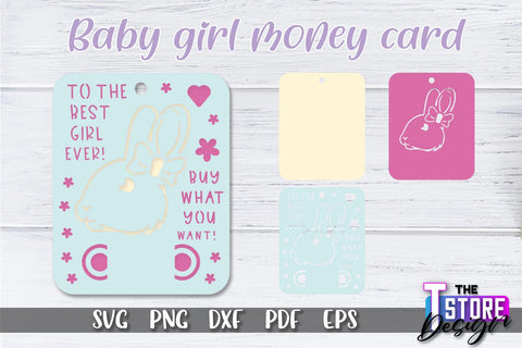 Baby Girl Money Card SVG | Baby Girl Money Holder | Happy Birthday Design SVG The T Store Design 