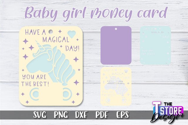 Baby Girl Money Card SVG | Baby Girl Money Holder | Happy Birthday Design SVG The T Store Design 