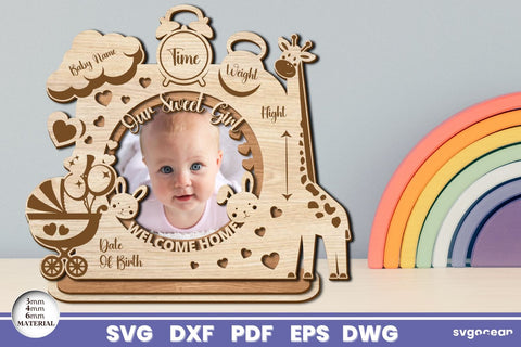 Baby Girl Photo Frame | Child Metrica SVG SvgOcean 