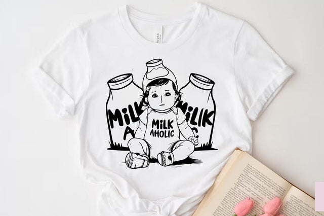 Baby Girl SVG PNG, Milk aholic SVG FiveStarCrafting 