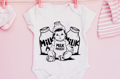 Baby Girl SVG PNG, Milk aholic SVG FiveStarCrafting 