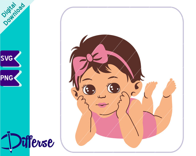 Baby Girl with Kissy Face SVG | Baby SVG SVG Differse 