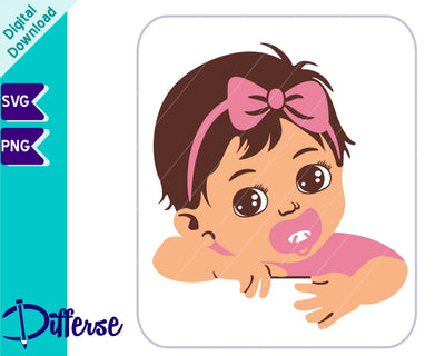 Baby Girl with Pacifier | Newborn SVG SVG Differse 