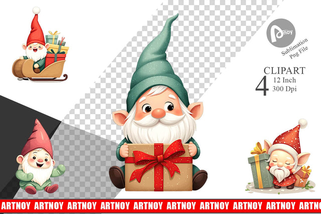Baby Gnome Christmas Clipart Sublimation artnoy 