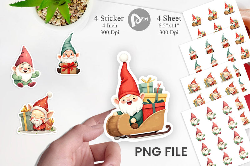 Baby Gnome Christmas Sticker Sublimation artnoy 