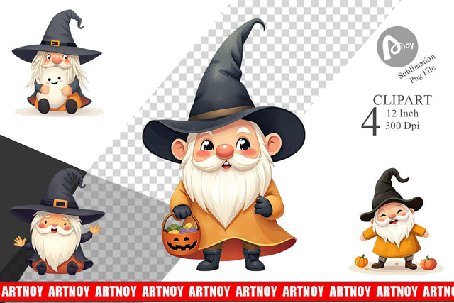 Baby Gnome Halloween Clipart Sublimation artnoy 