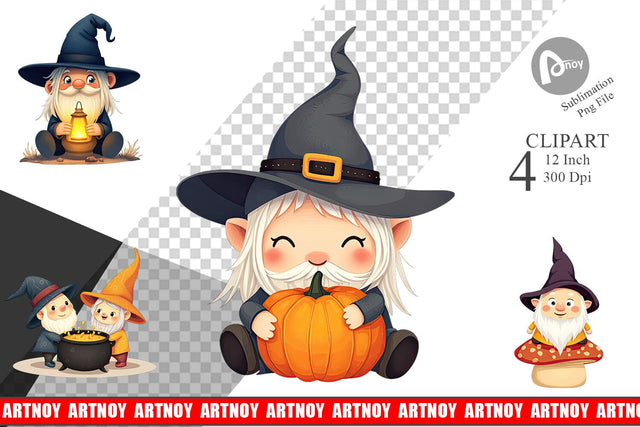Baby Gnome Halloween Clipart Sublimation artnoy 