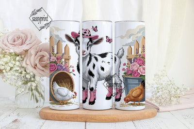 Baby Goat Cowboy 20oz Tumbler Wrap Sublimation sassyprint 