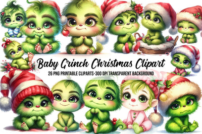 Baby Grinch Christmas Clipart Sublimation Rupkotha 