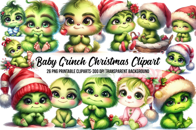 Baby Grinch Christmas Clipart Sublimation Rupkotha 