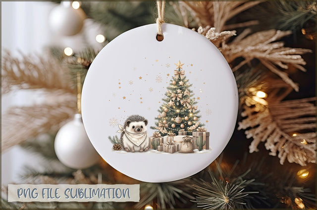 Baby Hedgehog 1st Christmas Ornament PNG Sublimation Shetara Begum 
