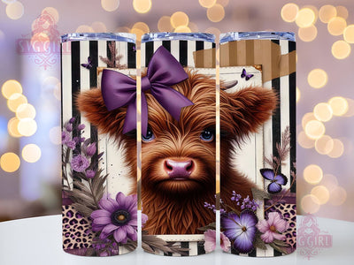 Baby Highland Cow 20oz Tumbler Wrap Sublimation Design, Straight Tapered Tumbler Wrap, Highland Cow Tumbler Png, Instant Digital Download Sublimation SvggirlplusArt 