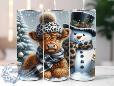 Baby Highland Cow Christmas Tumbler, Festive Cow Wrap, 20oz Tumbler Sublimation, Cute Farm Animal Holiday Design, Rustic Country Christmas Sublimation, Cozy Winter Cow Tumbler, Mooey Christmas Wrap Sublimation ToriDesigns 