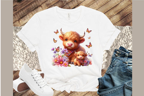 Baby Highland Cow Clipart - Kawaii Png Sublimation designartist 