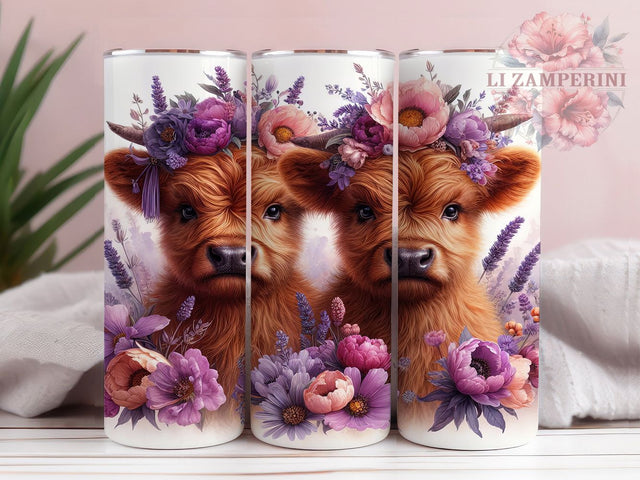 Baby Highland Cow Cute Farm Animal Tumbler, Cute Cow Tumbler, Best Friend Tumbler Design, 20oz Sublimation PNG, Highland Calf Cup, Farm Animal Wrap, Cow Lover Sublimation Sublimation Li Zamperini 