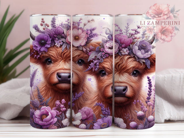 Baby Highland Cow Cute Farm Animal Tumbler, Cute Cow Tumbler, Best Friend Tumbler Design, 20oz Sublimation PNG, Highland Calf Cup, Farm Animal Wrap, Cow Lover Sublimation Sublimation Li Zamperini 