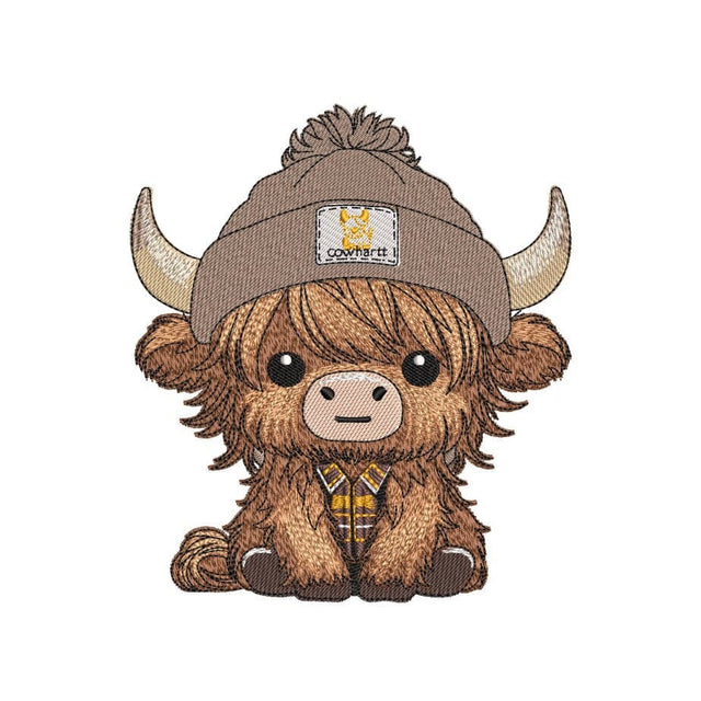 Baby Highland Cow Embroidery Design, Farm Animal Embroidery File, 2 Sizes, Instant Download Embroidery/Applique DESIGNS Nino Nadaraia 