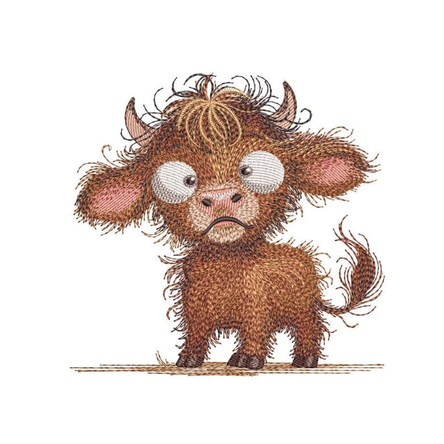 Baby Highland Cow Embroidery Design, Farm Animal Embroidery File, 3 Sizes, Instant Download Embroidery/Applique DESIGNS Nino Nadaraia 