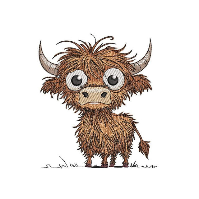 Baby Highland Cow Embroidery Design, Farm Animal Embroidery File, 3 Sizes, Instant Download Embroidery/Applique DESIGNS Nino Nadaraia 