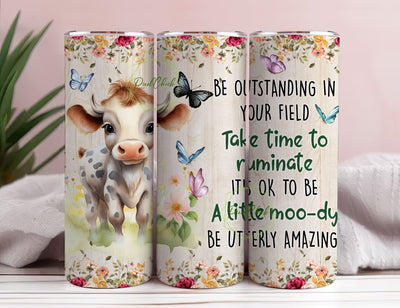 Baby Highland Cow Floral 20 oz Tumbler Wrap Cute Baby Highland Cow Pink Floral Tumbler Wrap Floral Baby Highland Cow Tumbler Wrap Cute Cow Sublimation PixelChick 