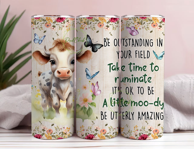 Baby Highland Cow Floral 20 oz Tumbler Wrap Cute Baby Highland Cow Pink Floral Tumbler Wrap Floral Baby Highland Cow Tumbler Wrap Cute Cow Sublimation PixelChick 
