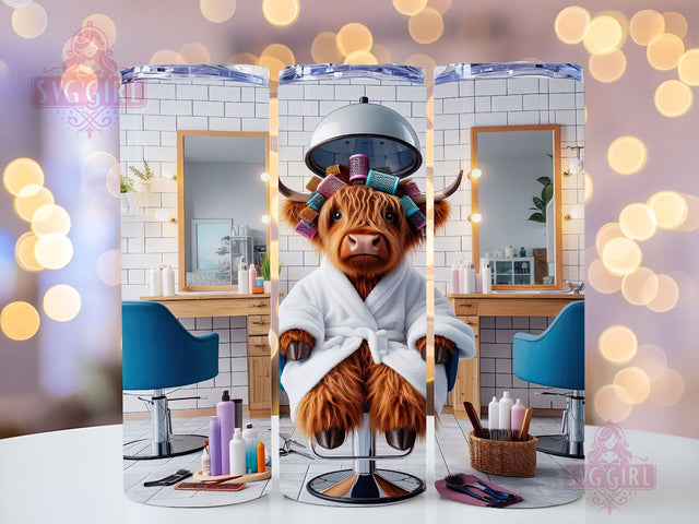 Baby Highland Cow Hair 20oz Tumbler Wrap Sublimation Design, Straight Tapered Tumbler Wrap, Highland Cow Tumbler Png, Instant Digital Download Sublimation SvggirlplusArt 