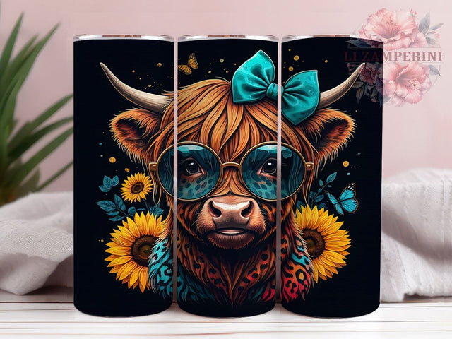 Baby Highland Cow Tumbler, Funny Cow PNG, Highland Cow Drinkware, Cute Cow Design, Farm Animal Tumbler, Rustic Cow Gift, Sublimation Tumbler Wrap Sublimation Li Zamperini 
