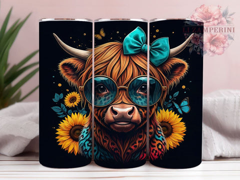 Baby Highland Cow Tumbler, Funny Cow PNG, Highland Cow Drinkware, Cute Cow Design, Farm Animal Tumbler, Rustic Cow Gift, Sublimation Tumbler Wrap Sublimation Li Zamperini 