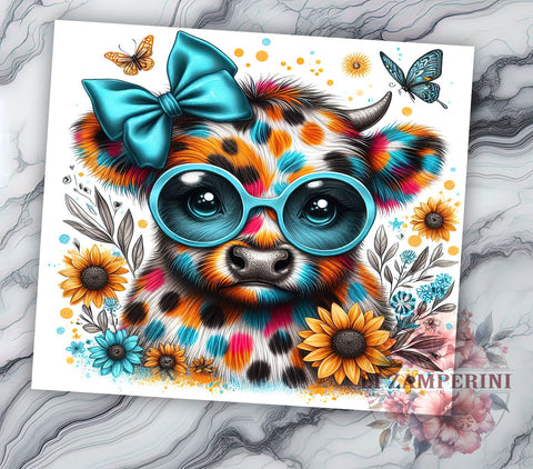 Baby Highland Cow Tumbler, Funny Cow PNG, Highland Cow Drinkware, Cute Cow Design, Farm Animal Tumbler, Rustic Cow Gift, Sublimation Tumbler Wrap Sublimation Li Zamperini 