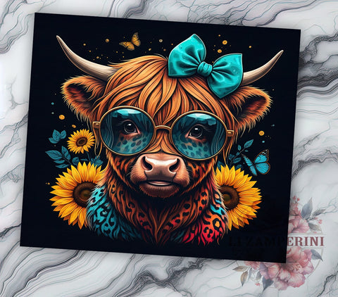 Baby Highland Cow Tumbler, Funny Cow PNG, Highland Cow Drinkware, Cute Cow Design, Farm Animal Tumbler, Rustic Cow Gift, Sublimation Tumbler Wrap Sublimation Li Zamperini 