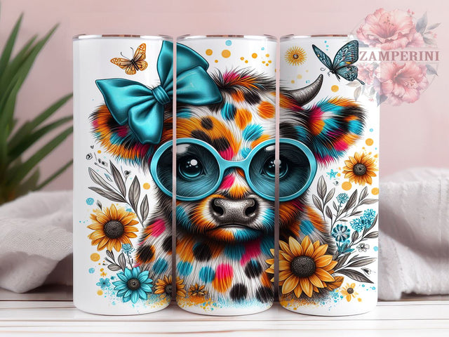 Baby Highland Cow Tumbler, Funny Cow PNG, Highland Cow Drinkware, Cute Cow Design, Farm Animal Tumbler, Rustic Cow Gift, Sublimation Tumbler Wrap Sublimation Li Zamperini 