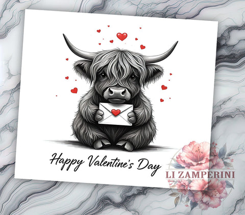 Baby Highland Cow, Valentines Day Tumbler, 20oz Tumbler PNG, Sublimation Design, Cow Lover Gift, Cute Cow Tumbler, Love Tumbler Sublimation Li Zamperini 