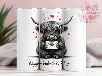 Baby Highland Cow, Valentines Day Tumbler, 20oz Tumbler PNG, Sublimation Design, Cow Lover Gift, Cute Cow Tumbler, Love Tumbler Sublimation Li Zamperini 