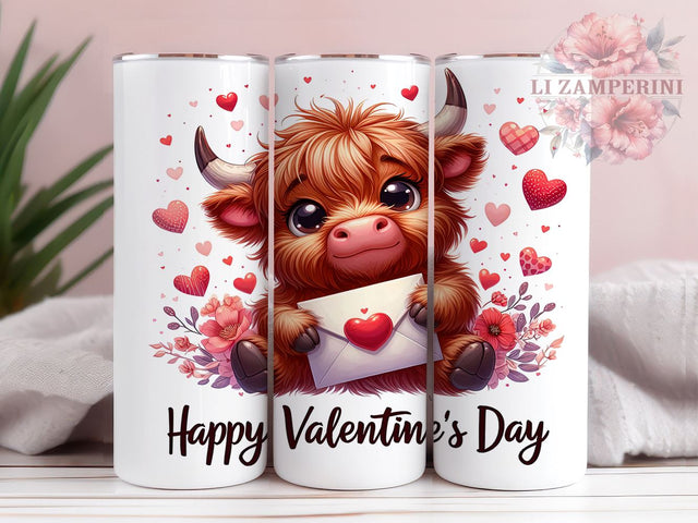 Baby Highland Cow, Valentines Day Tumbler, 20oz Tumbler PNG, Sublimation Design, Cow Lover Gift, Cute Cow Tumbler, Love Tumbler Sublimation Li Zamperini 
