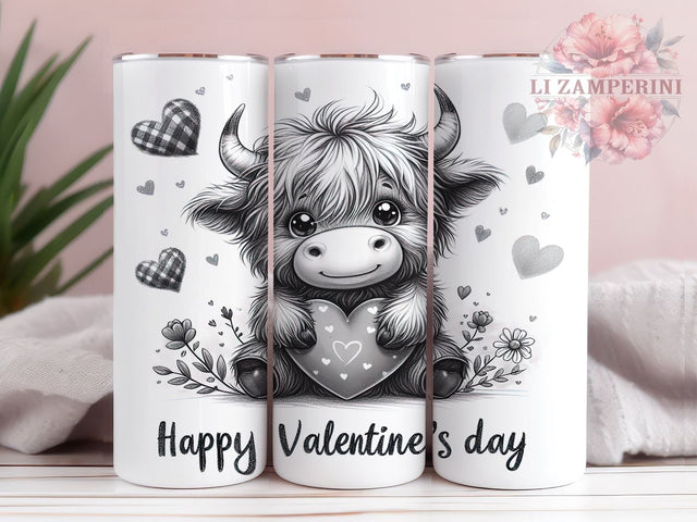 Baby Highland Cow, Valentines Day Tumbler, 20oz Tumbler PNG, Sublimation Design, Cow Lover Gift, Cute Cow Tumbler, Love Tumbler Sublimation Li Zamperini 