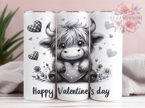 Baby Highland Cow, Valentines Day Tumbler, 20oz Tumbler PNG, Sublimation Design, Cow Lover Gift, Cute Cow Tumbler, Love Tumbler Sublimation Li Zamperini 