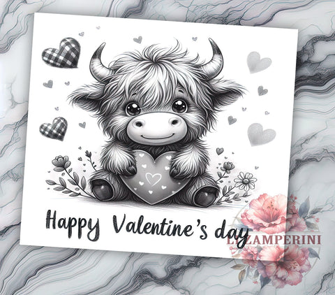 Baby Highland Cow, Valentines Day Tumbler, 20oz Tumbler PNG, Sublimation Design, Cow Lover Gift, Cute Cow Tumbler, Love Tumbler Sublimation Li Zamperini 