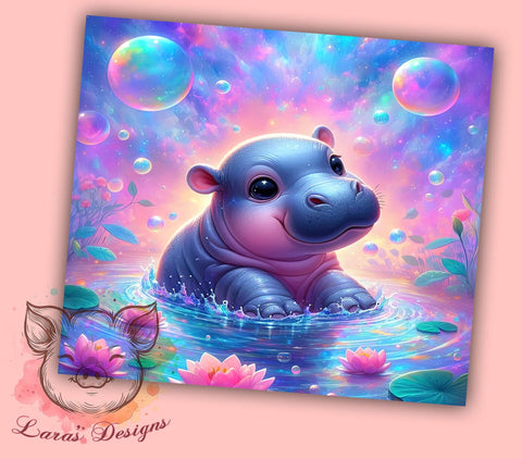 Baby Hippo, Zoo Animals, Famous Animals, 20oz Tumbler, Hippo Sublimation, Hippo Lover Gift, Digital Tumbler Wrap Sublimation Lara' s Designs 