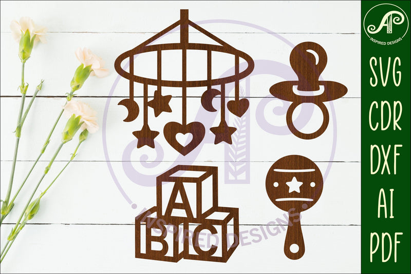 Baby icons silhouette laser cut outs SVG file 1 SVG APInspireddesigns 