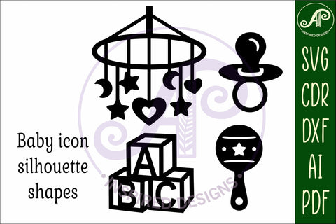 Baby icons silhouette laser cut outs SVG file 1 SVG APInspireddesigns 