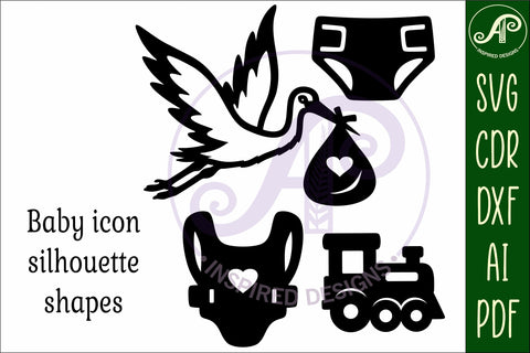 Baby icons silhouette laser cut outs SVG file 2 SVG APInspireddesigns 