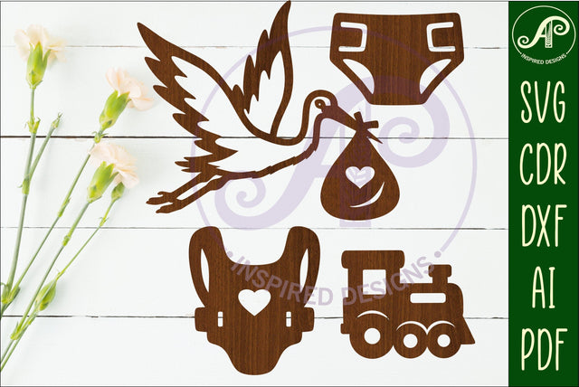 Baby icons silhouette laser cut outs SVG file 2 SVG APInspireddesigns 