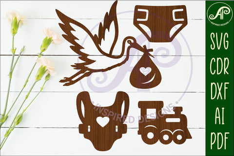 Baby icons silhouette laser cut outs SVG file 2 SVG APInspireddesigns 