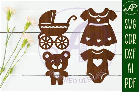 Baby icons silhouette laser cut outs SVG file 3 SVG APInspireddesigns 