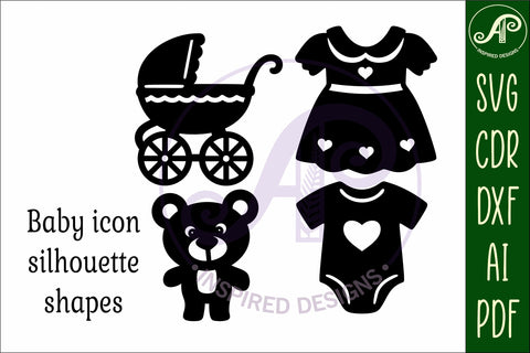 Baby icons silhouette laser cut outs SVG file 3 SVG APInspireddesigns 