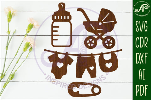 Baby icons silhouette laser cut outs SVG file 4 SVG APInspireddesigns 