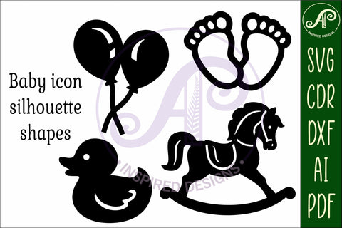 Baby icons silhouette laser cut outs SVG file 5 SVG APInspireddesigns 